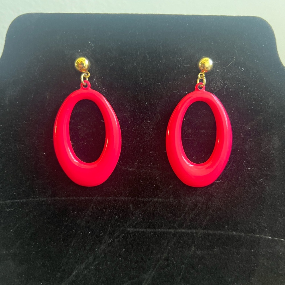 Vintage Pink Hoop Earrings